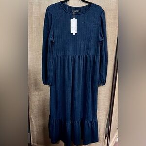 Navy Blue Long Sleeve Dress